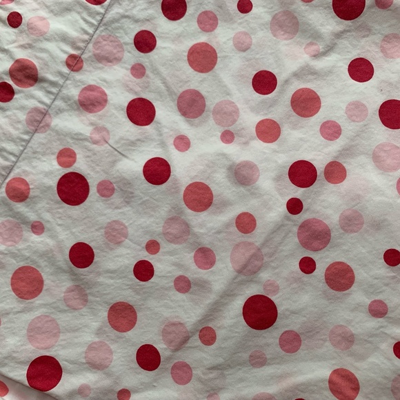 {Set of two} Pine Cone Hill red and pink dot EURO shams with ties - Picture 1 of 2